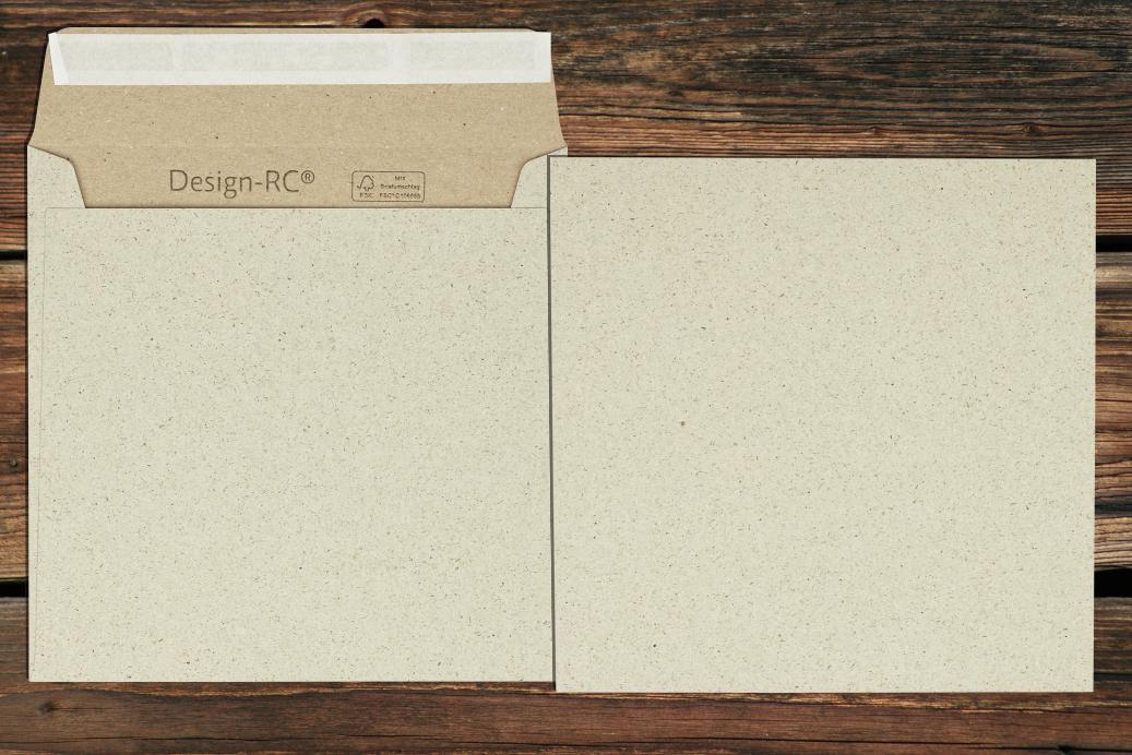 Briefhüllen 160x160 mm Haftklebend Recycling Graspapier 120 g/qm